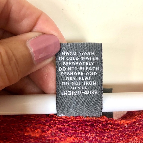 *3/$15 Open Front Short Sleeve Orange Purple Sweater XL - Picture 7 of 8